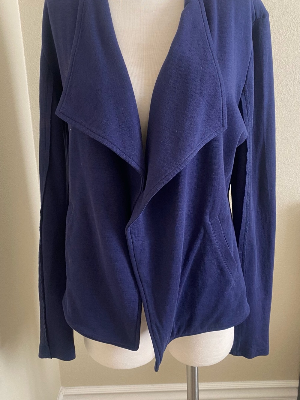 Caslon Navy Open Front Draped Blazer